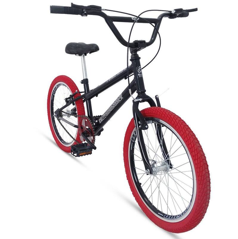Bicicleta Aro 20 Tipo Cross Free Style Bmx Preta/Vermelho - Ello